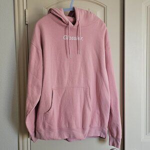 Glossier pink hoodie